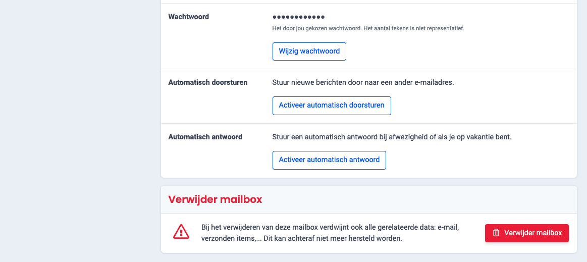 mailboxen verwijder